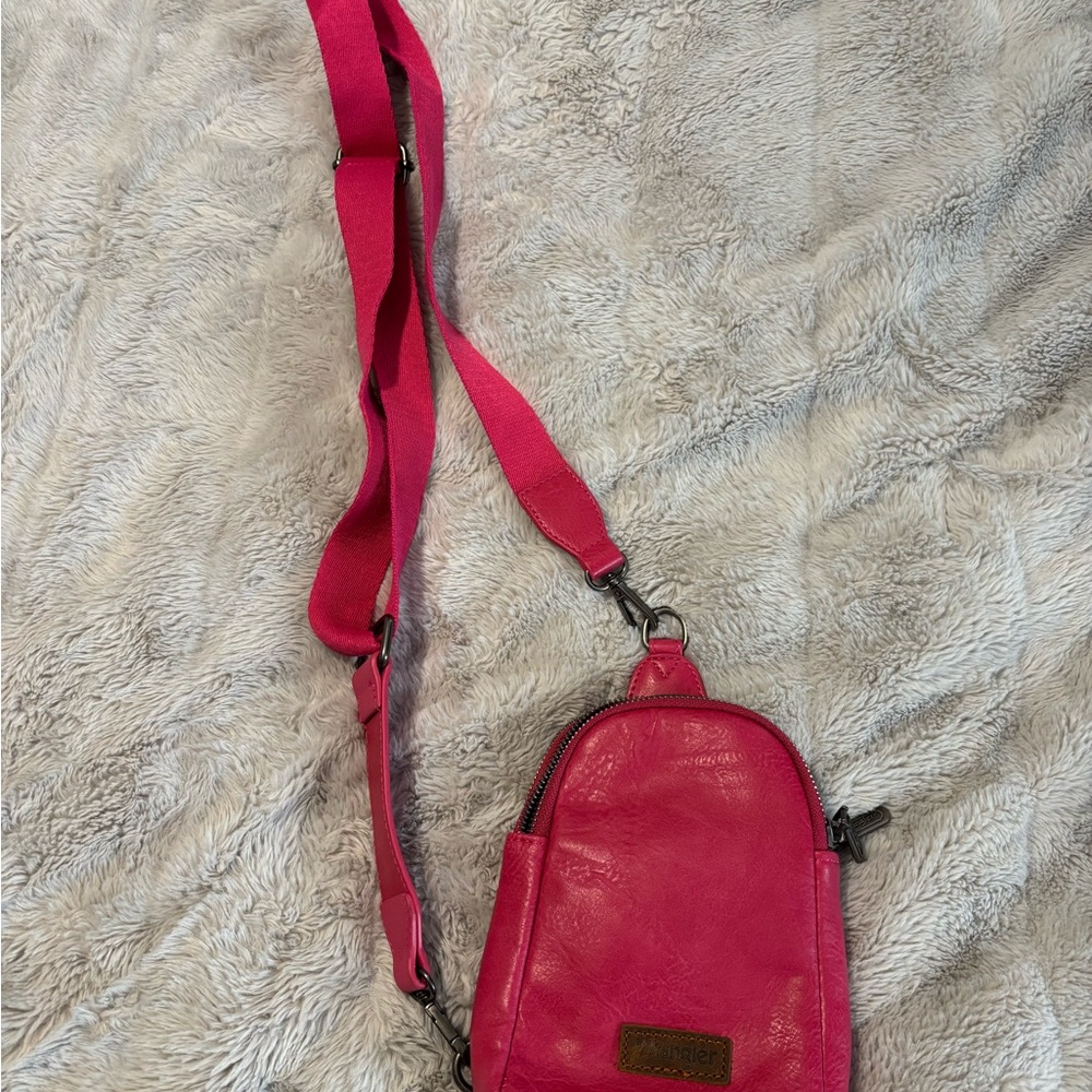 Pink Leather Crossbody Bag